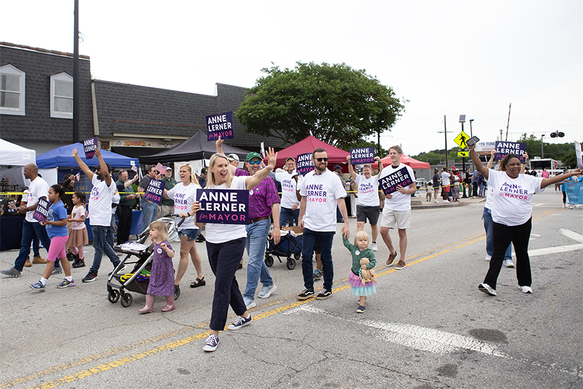 Anne and supporters at Tucker Day Parade
